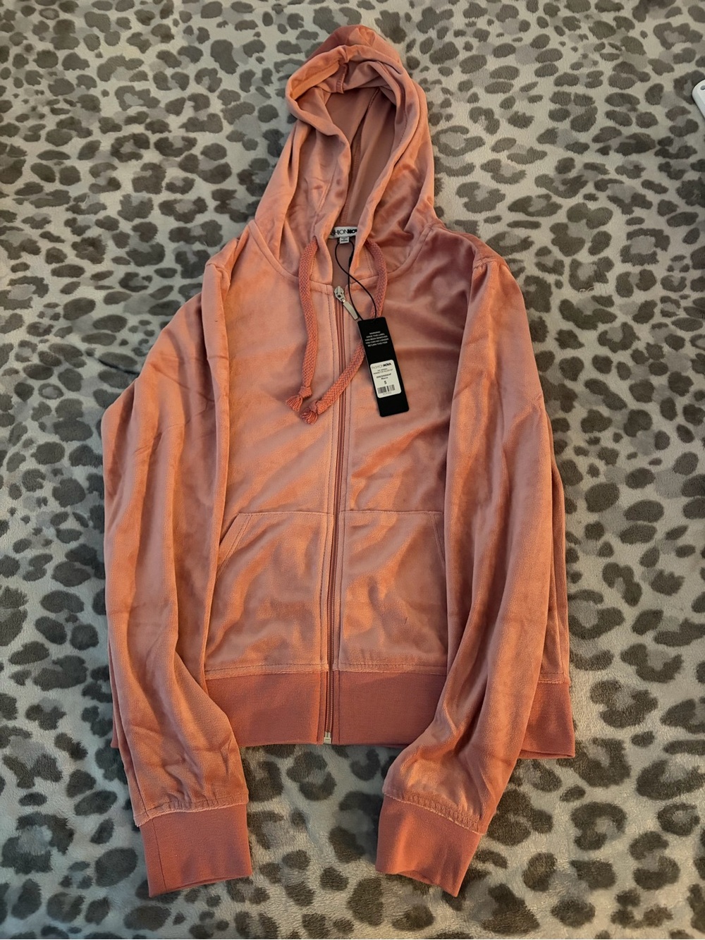 Fashion Nova Velour Hoodie & Jogger Set - Dusty Rose